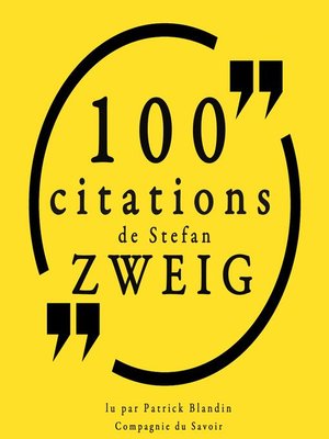 cover image of 100 citations de Stefan Zweig